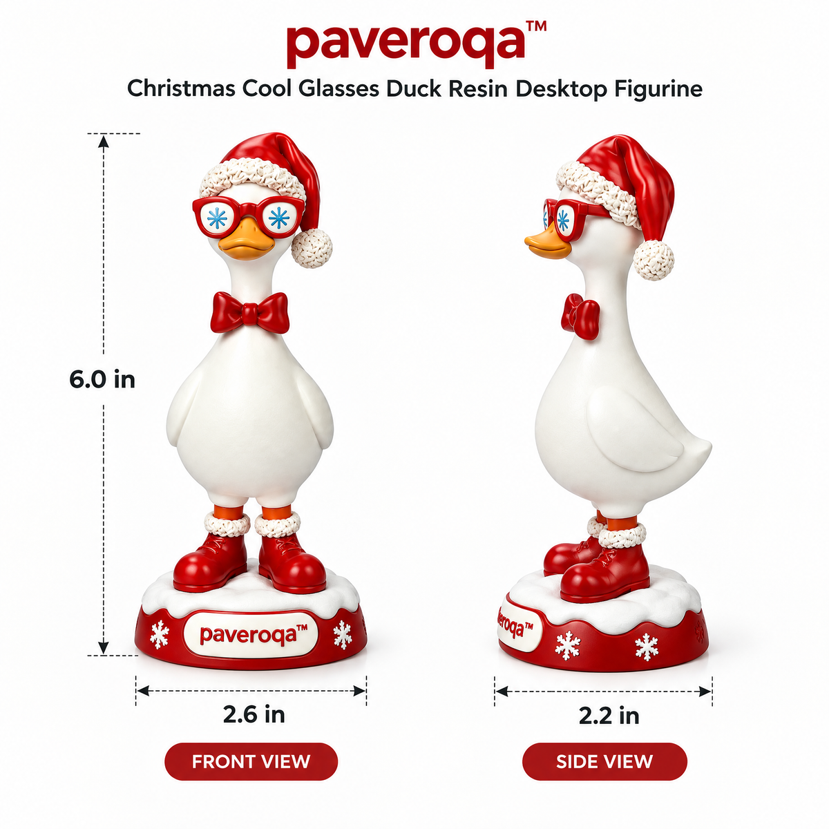paveroqa™ Christmas Cool Glasses Duck Resin Desktop Figurine