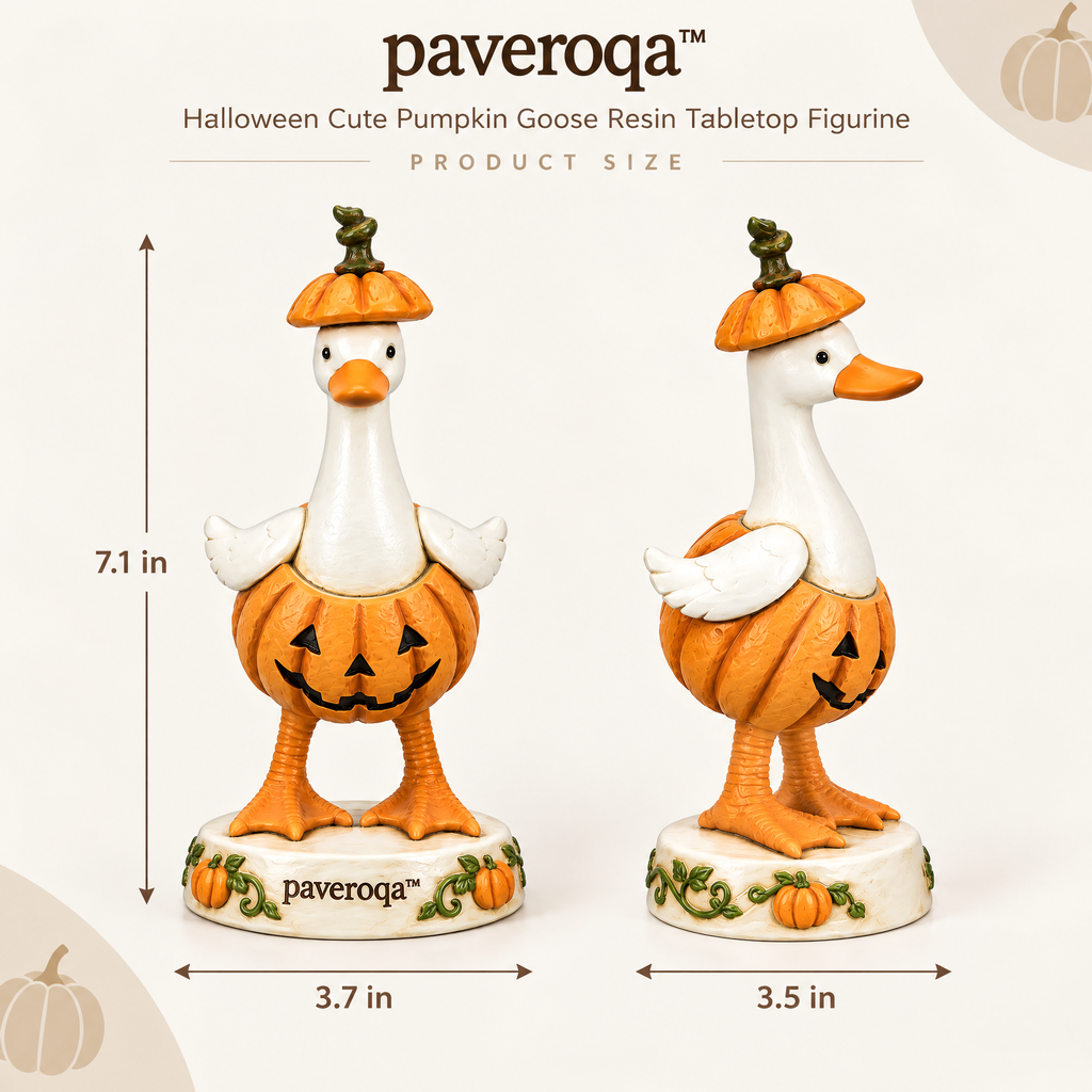 paveroqa™ Halloween Cute Pumpkin Goose Resin Tabletop Figurine
