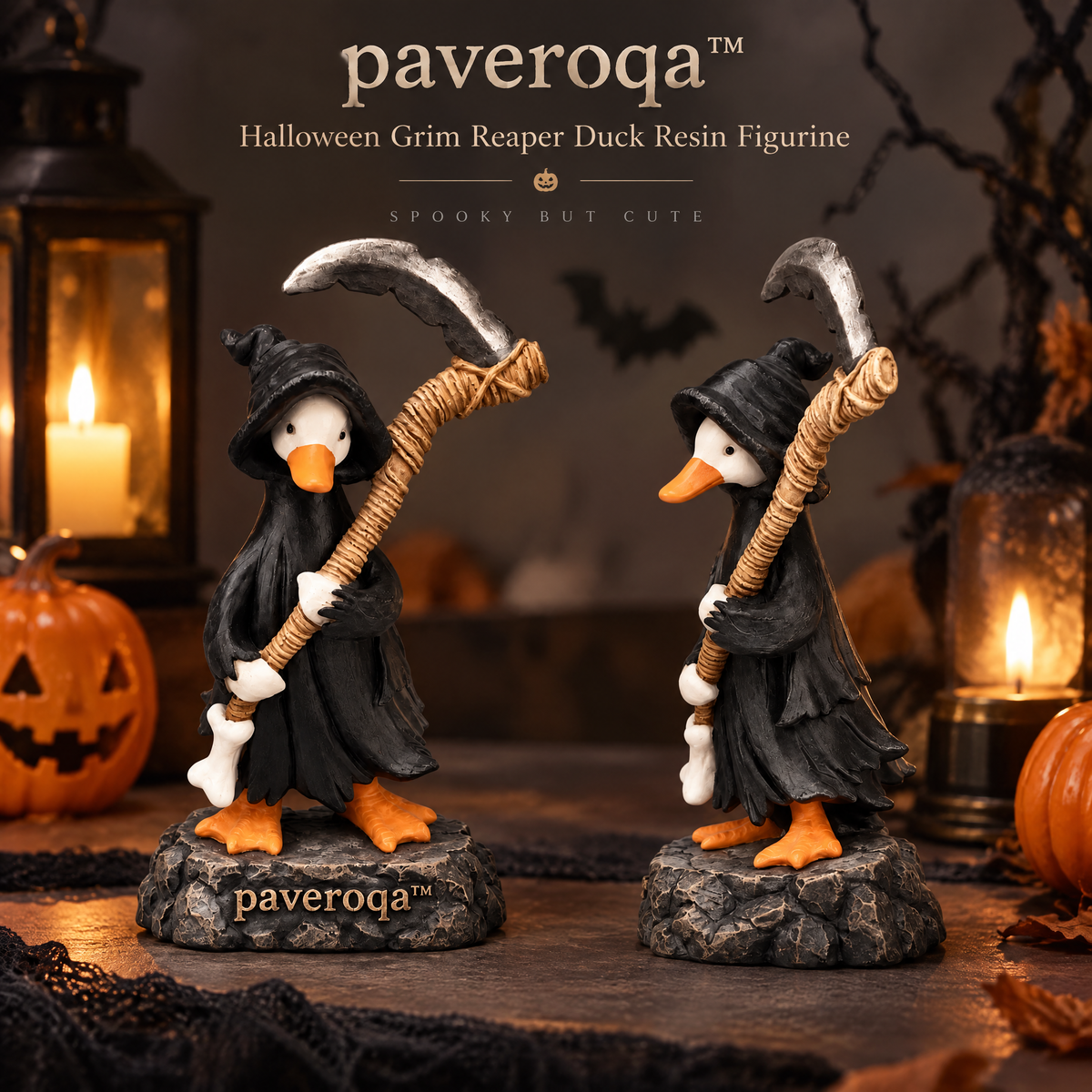 paveroqa™ Halloween Grim Reaper Duck Resin Figurine