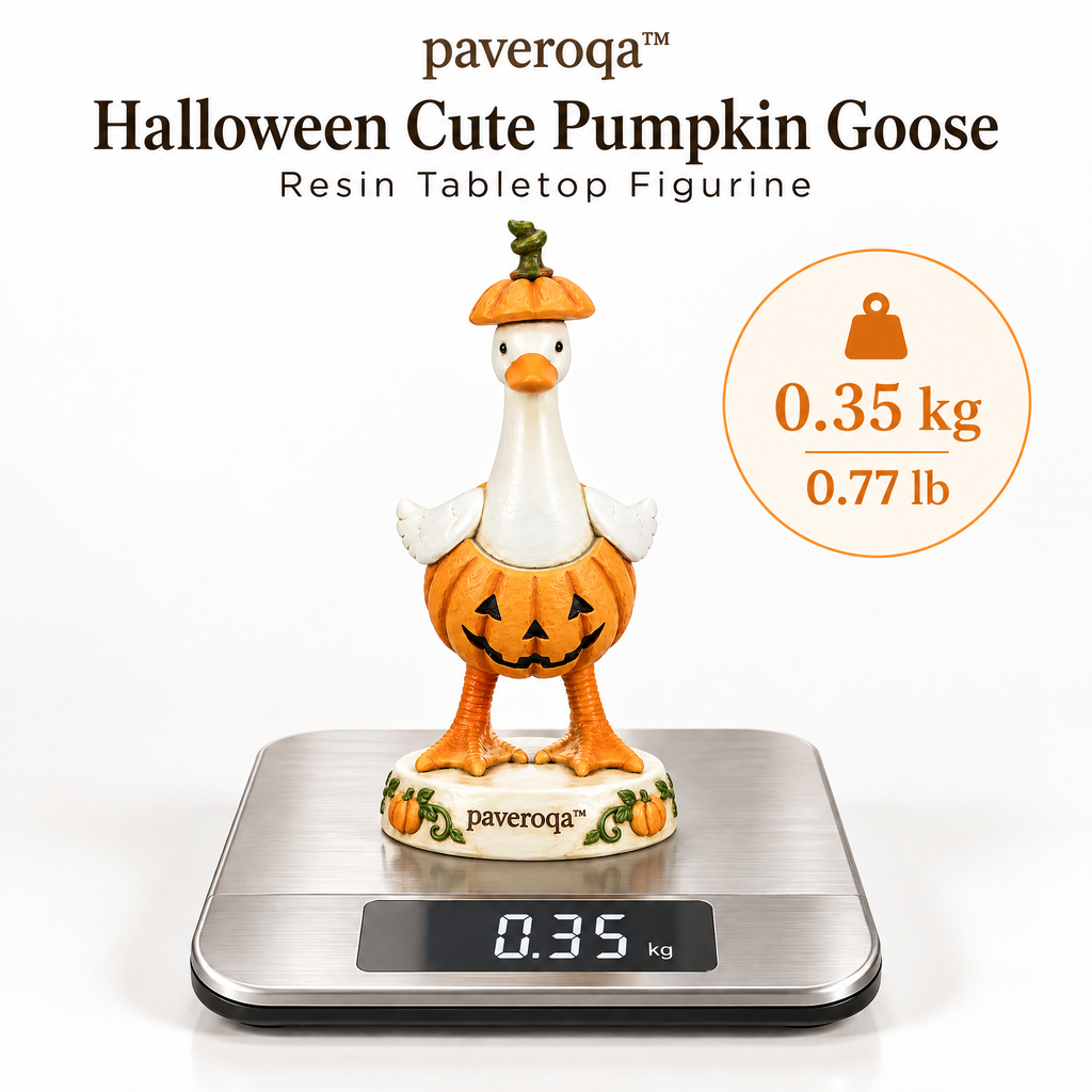paveroqa™ Halloween Cute Pumpkin Goose Resin Tabletop Figurine