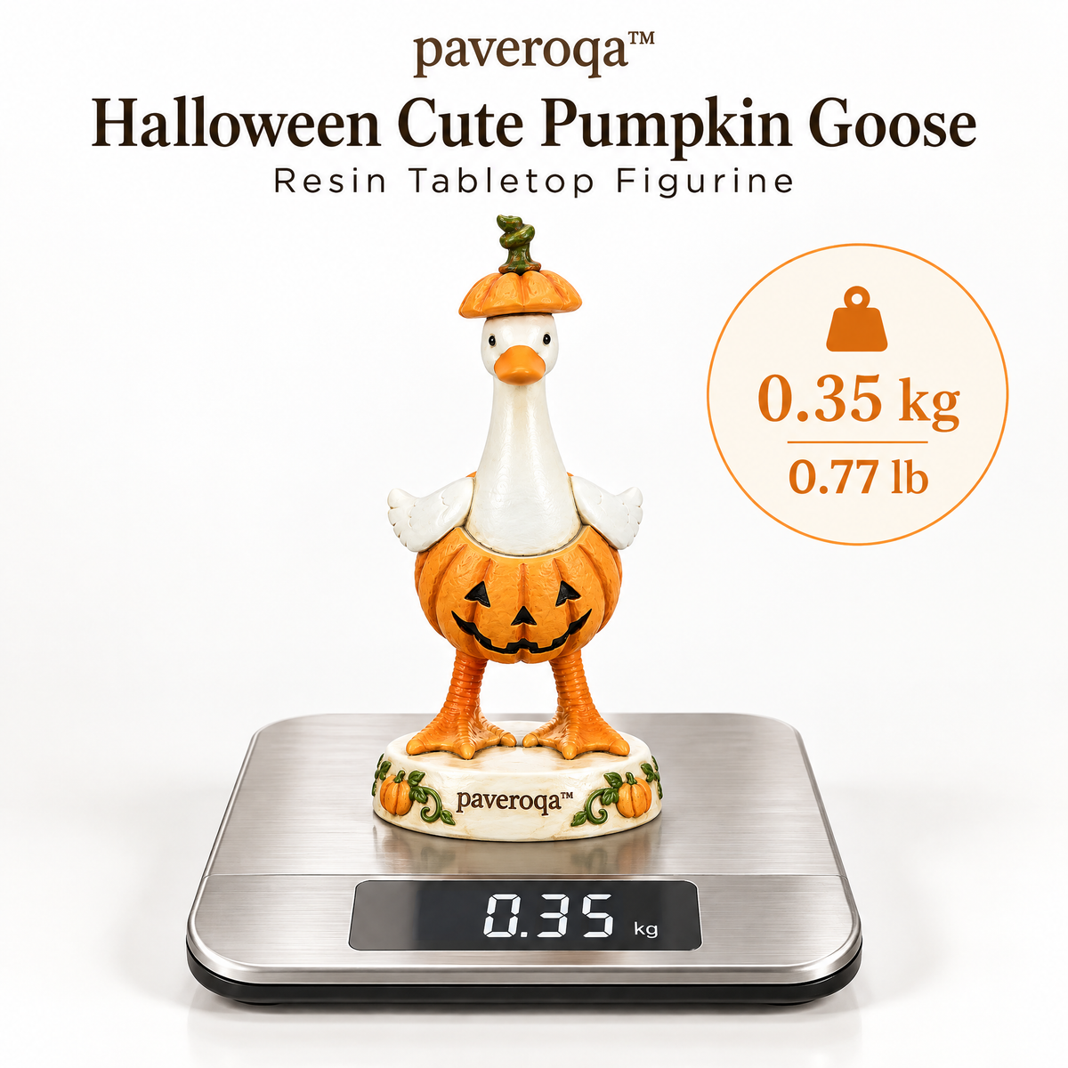 paveroqa™ Halloween Cute Pumpkin Goose Resin Tabletop Figurine