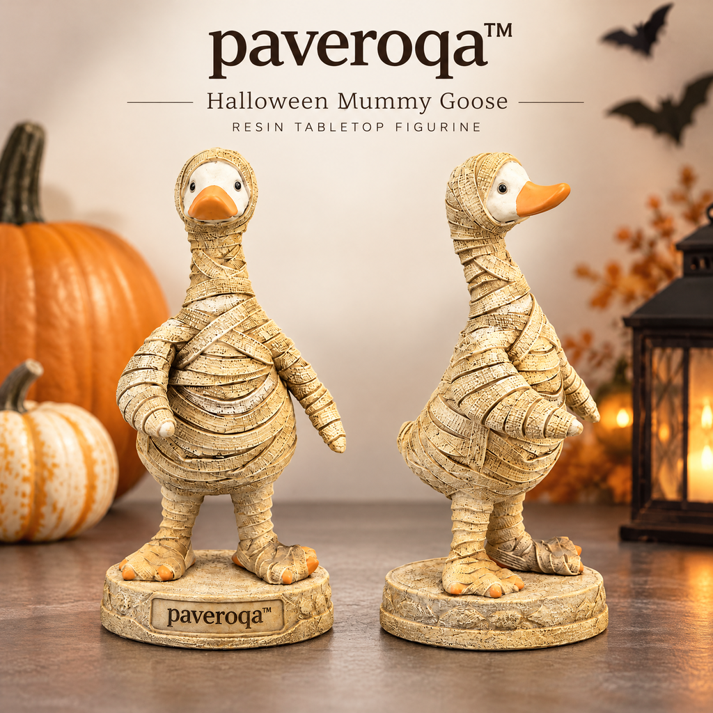 paveroqa™ Halloween Mummy Goose Resin Tabletop Figurine