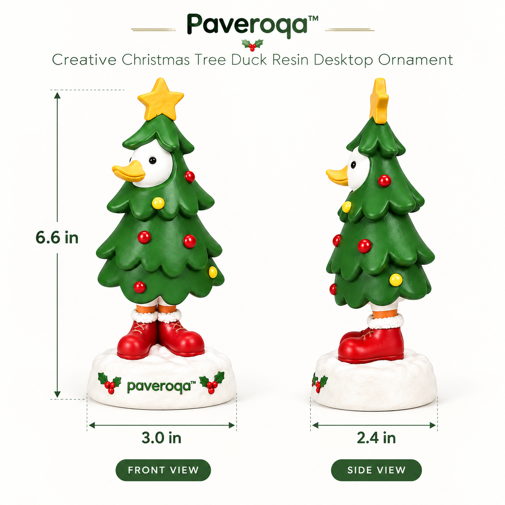 Paveroqa™ Creative Christmas Tree Duck Resin Desktop Ornament