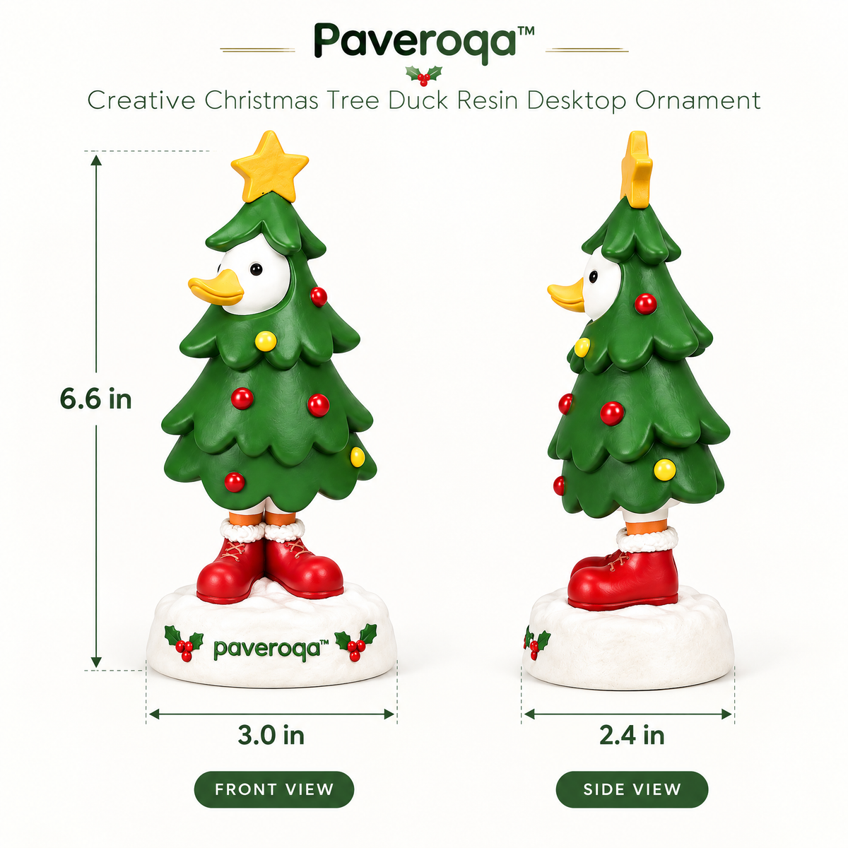 Paveroqa™ Creative Christmas Tree Duck Resin Desktop Ornament