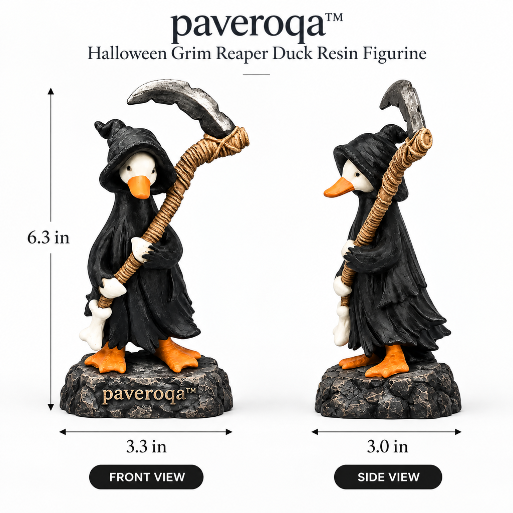 paveroqa™ Halloween Grim Reaper Duck Resin Figurine