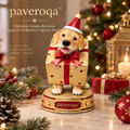 paveroqa™ Christmas Golden Retriever Puppy in Gift Box Resin Figurine Decor