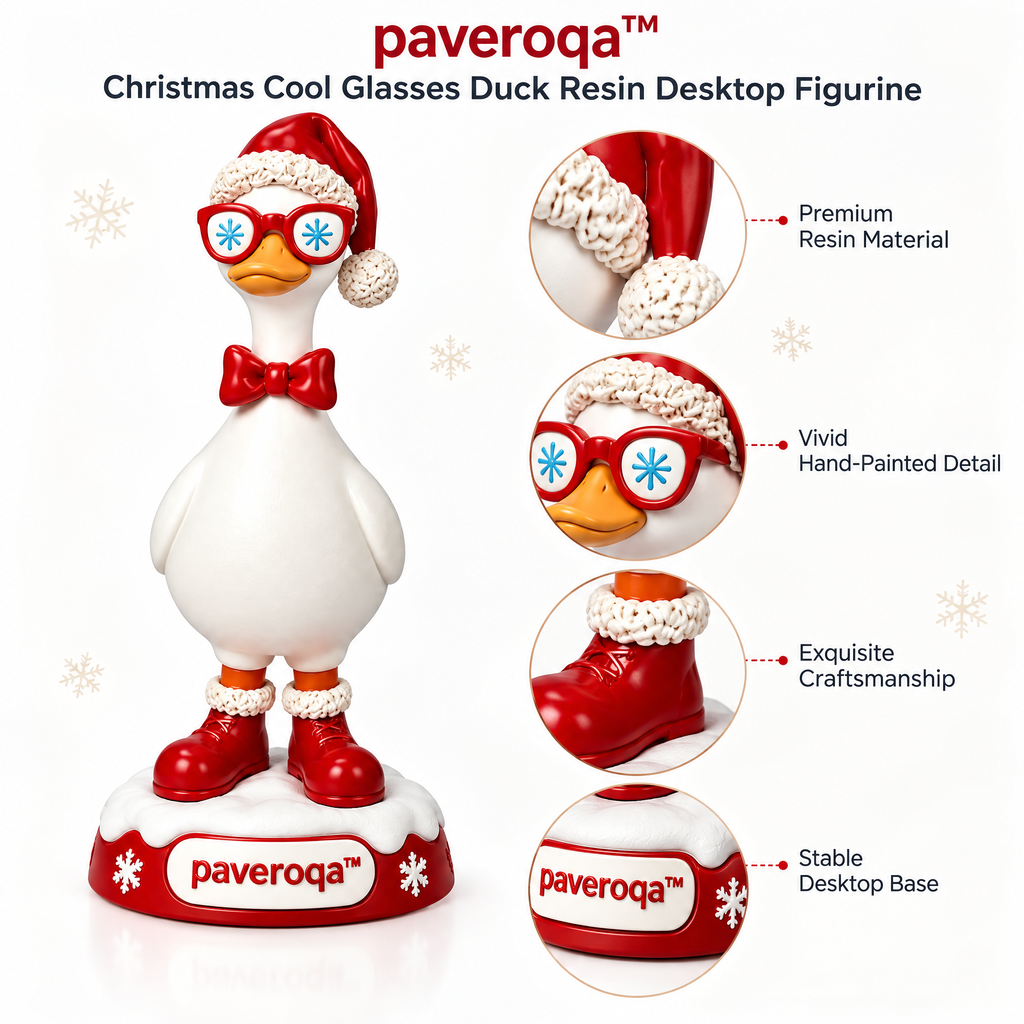 paveroqa™ Christmas Cool Glasses Duck Resin Desktop Figurine