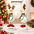 paveroqa™ Christmas Reindeer Duck with String Lights Resin Figurine